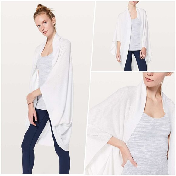 RARE Lululemon Lightweight Soft Warm Cocoon Wrap Long Baggy Cardigan White NWOT - Picture 1 of 8